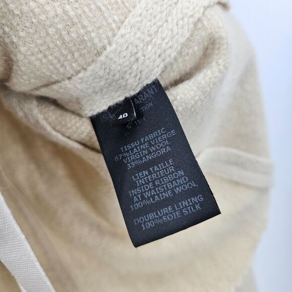 Isabel Marant Cardigan Jacket Tan Kailey Wool Angora Raw Edges Zip Sz 40 - Picture 6 of 9